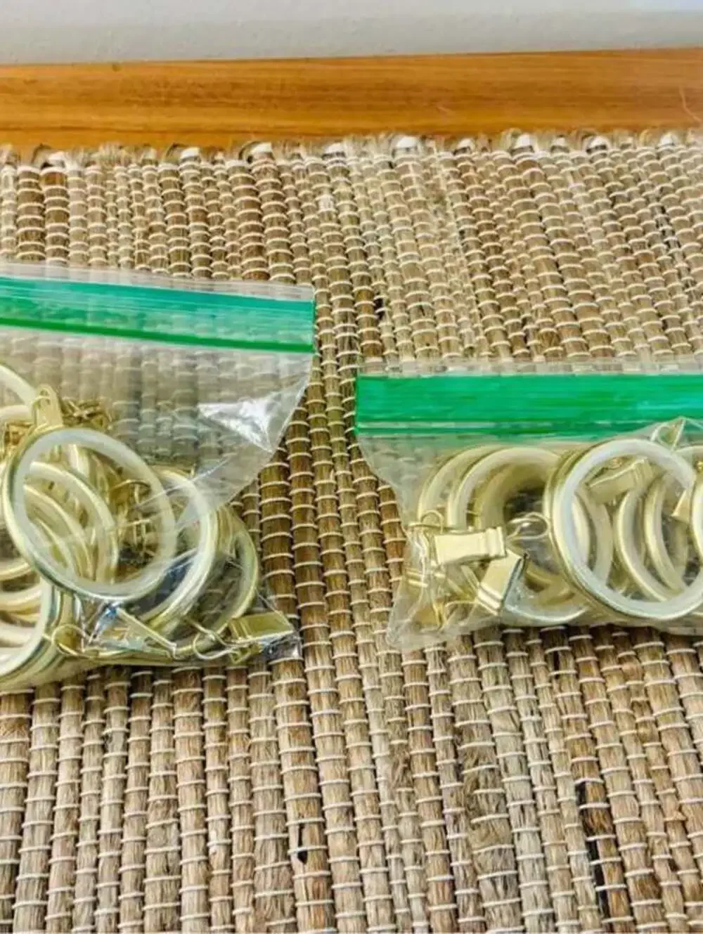 Vintage gold clip curtain rings